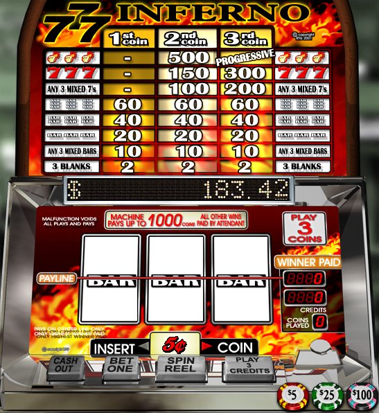 Triple 7 Inferno - $10 No Deposit Casino Bonus